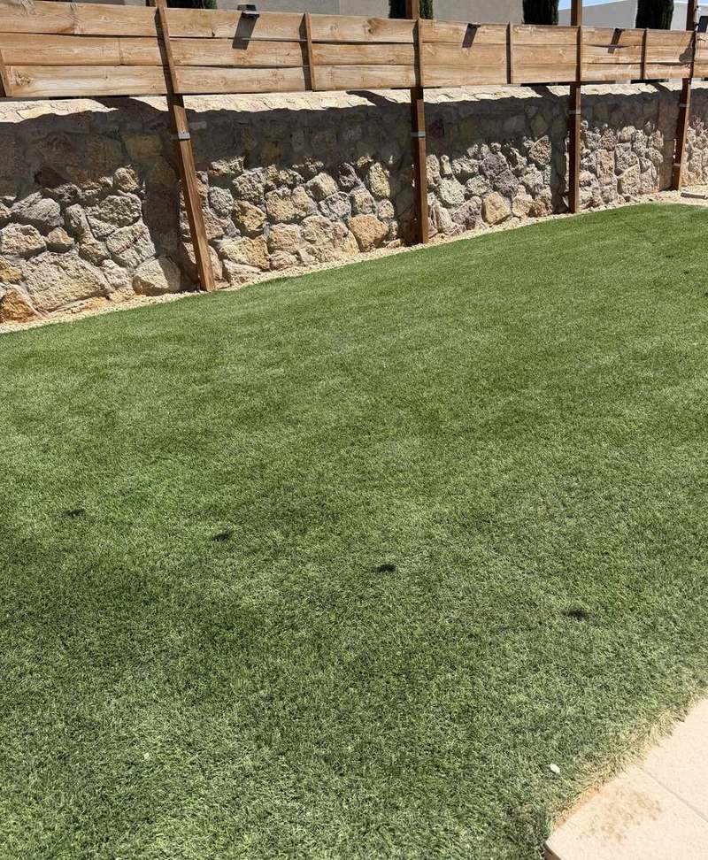 The same yard, clean, after service